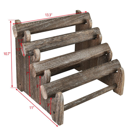 #WD7804CF Wooden 4 Tiered Oval Shape bracelet Display