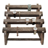 #WD7804CF Wooden 4 Tiered Oval Shape bracelet Display