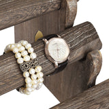#WD7804CF Wooden 4 Tiered Oval Shape bracelet Display