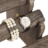 #WD7804CF Wooden 4 Tiered Oval Shape Jewelry bracelet Display