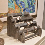 #WD7804CF Wooden 4 Tiered Oval Shape bracelet Display