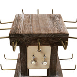 #WDJ5036  Natural Wood Rotating 36 Hooks Jewelry Tower