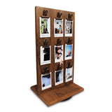 #WDJ51 2 sided Wooden Rotating Display Stand with 18 Clips