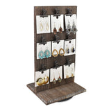 2 sided Wooden Rotating Jewelry Stand with 18 Clips
