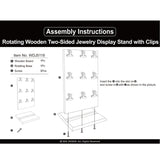 #WDJ51 2 sided Wooden Rotating Display Stand with 18 Clips