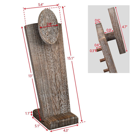 #WDJ6023CF-3 Lightweight Wooden Freestanding Necklace Easel Display