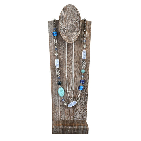 #WDJ6023CF-3 Lightweight Wooden Freestanding Necklace Easel Display