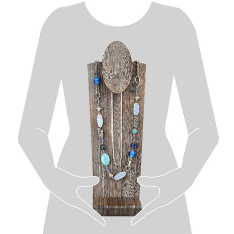 #WDJ6023CF-3 Lightweight Wooden Freestanding Necklace Easel Display