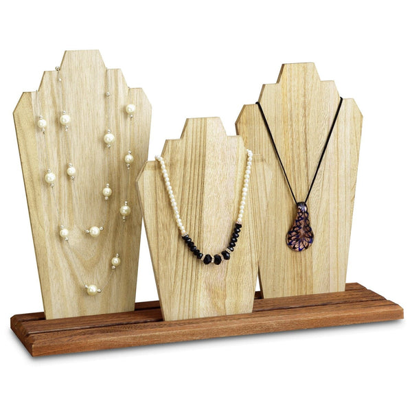 WDN64 Wooden Necklace Holder Jewelry Display Bust Stand