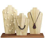 #WDN64 Wooden Necklace Holder Jewelry Display Bust Stand