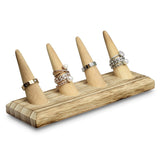 #WDT324R-OK Wooden Finger Ring Holder Stand Jewelry Display for 4 Rings