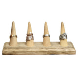 #WDT324R-OK Wooden Finger Ring Holder Stand Jewelry Display for 4 Rings
