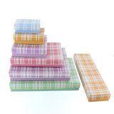 #BX2833-PL Assorted Colors Plaid Cotton Filled Jewelry Paper Boxes