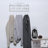 Live Love Laugh Gray Metal Wall Mounted Hooks Hanging Rack-Nile Corp