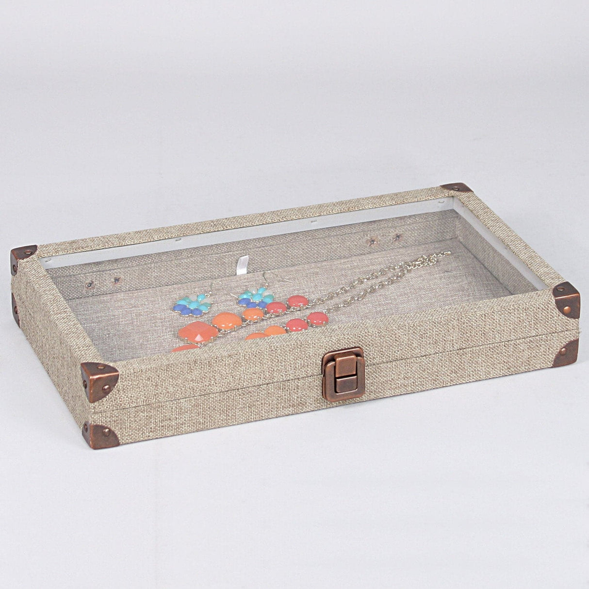 Linen Jewelry Case Organizer -Nile Corp