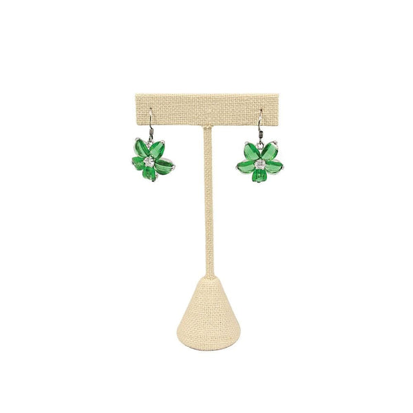 #ED-2403N-LE Small Metal T-Shape Earring Stand, Burlap Linen