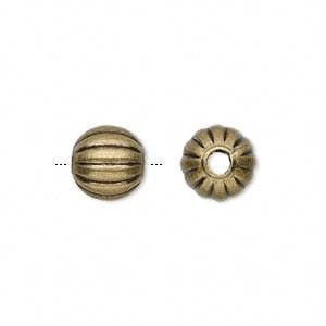 Brass corrugated round beads-Nile Corp