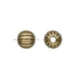 Brass corrugated round beads-Nile Corp
