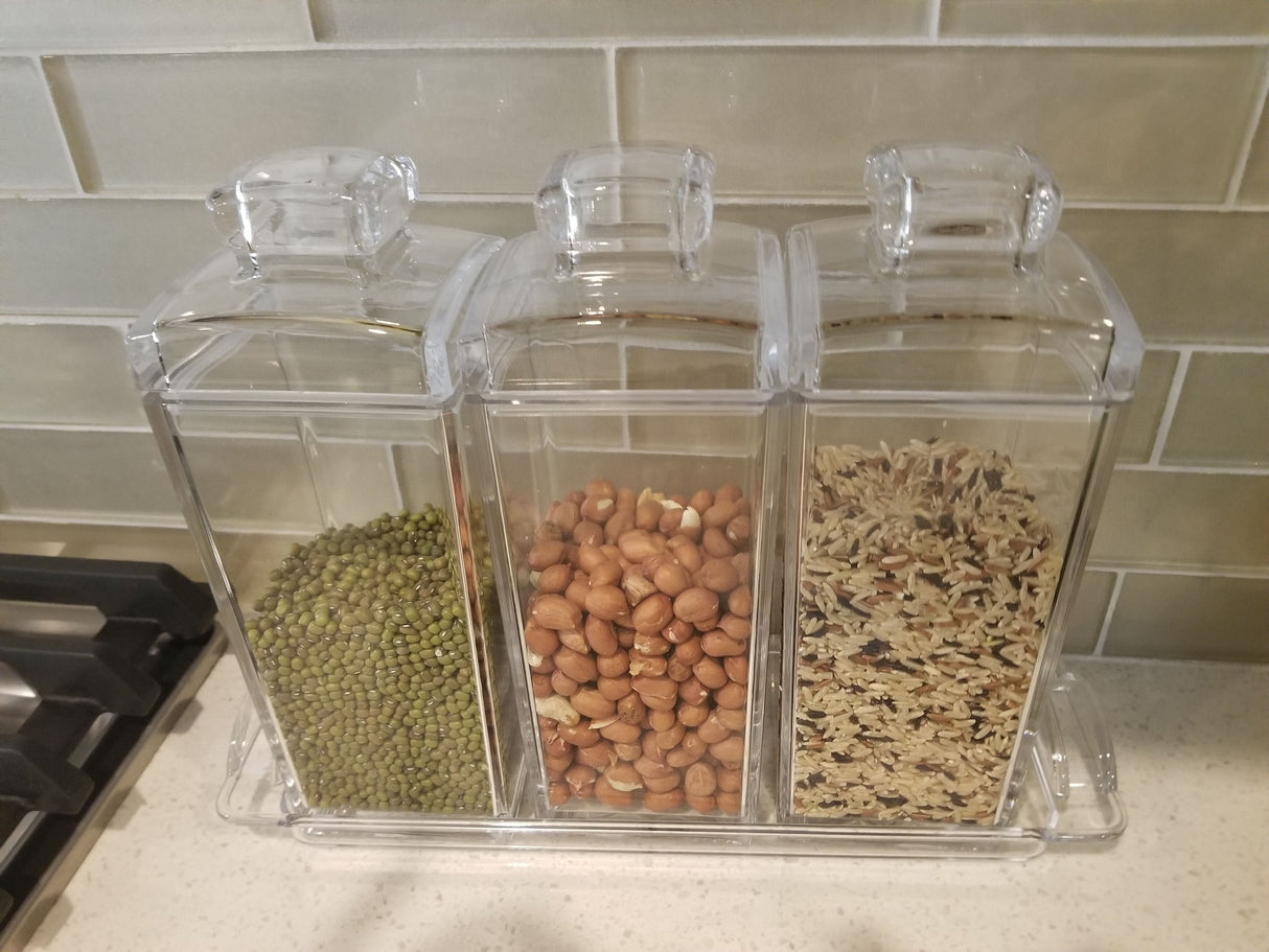 #HW92456 Acrylic 3 Pieces Seasoning Containers & Food Jars