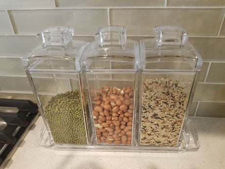 #HW92456 Acrylic 3 Pieces Seasoning Containers & Food Jars