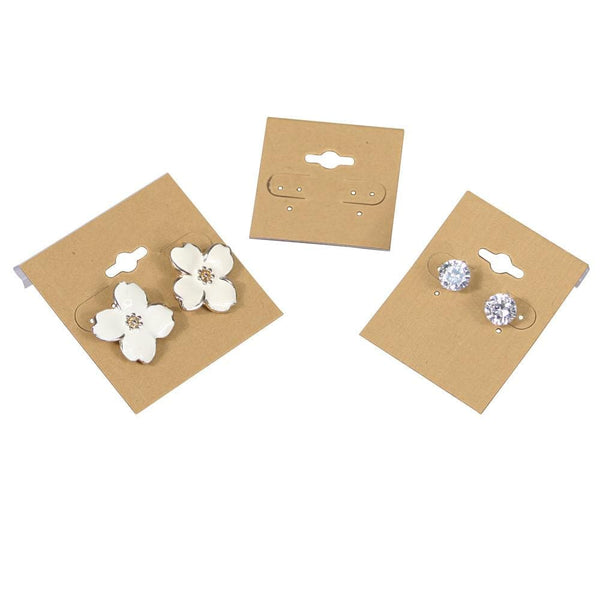 Hanging Earring Card - Kraft Paper-Covered Plastic 2x2 (100-Pcs)