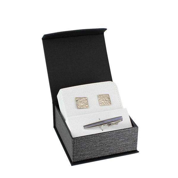 #PMT6-M23 Elegant Mesh Gray Magnetic Pin/Cuff-link Boxes