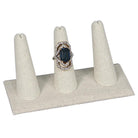 #RD-2453N Burlap Linen Ring Display, 3 Fingers