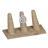 #RD-2453N Burlap Linen Ring Display, 3 Fingers